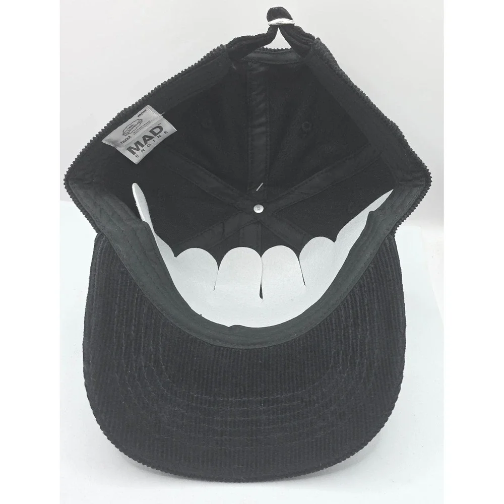 MAD Engine The Simpsons Bart Skeleton Corduroy Baseball‎ Cap Black Strapback Hat